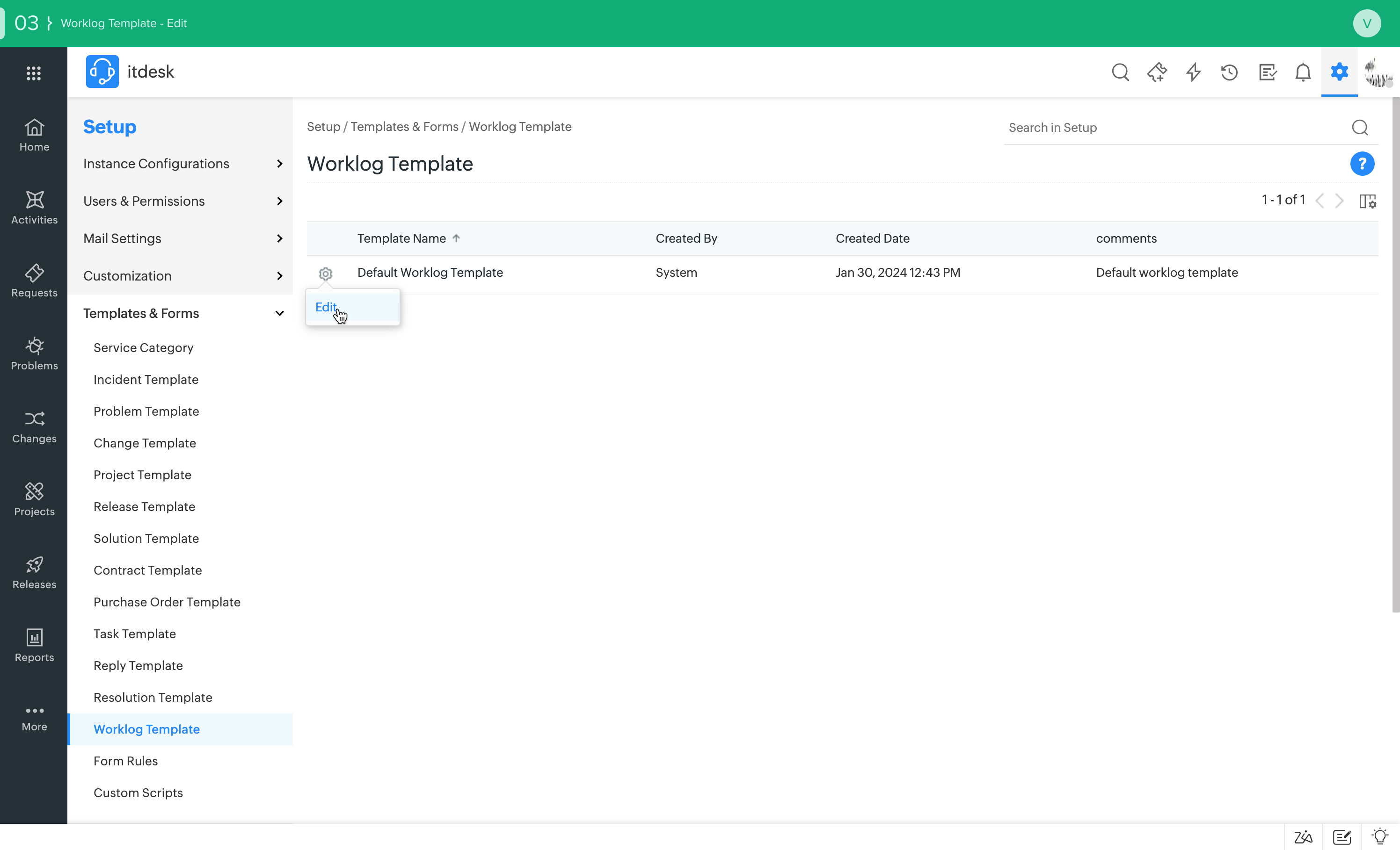 Servicedesk Plus Work Log ManageEngine ServiceDesk Plus